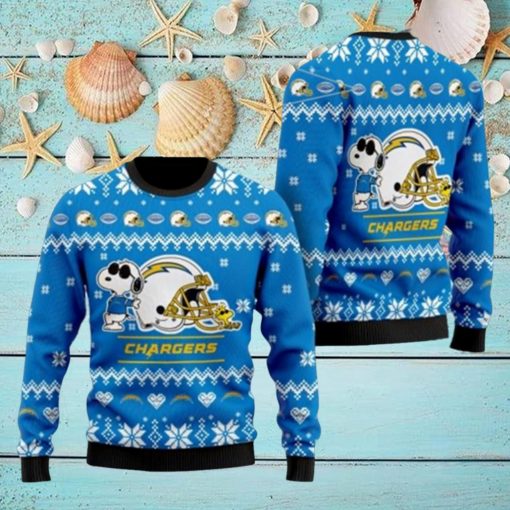 Los Angeles Chargers Cute The Snoopy Show Football Helmet 3D All Over Print Ugly Christmas Sweater