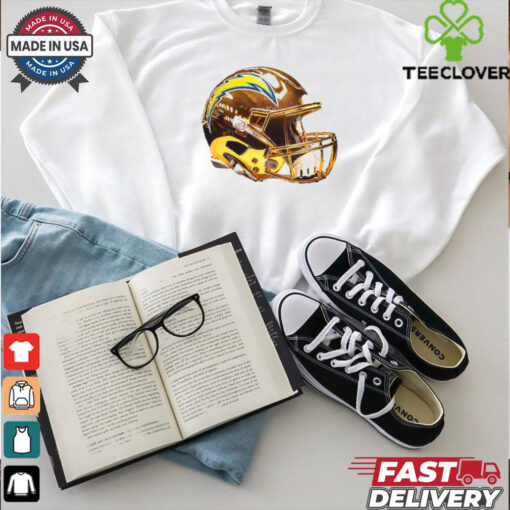 Los Angeles Chargers Golden Chrome helmet shirt