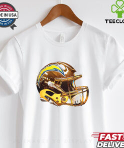 Los Angeles Chargers Golden Chrome helmet shirt