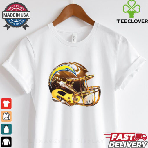 Los Angeles Chargers Golden Chrome helmet shirt