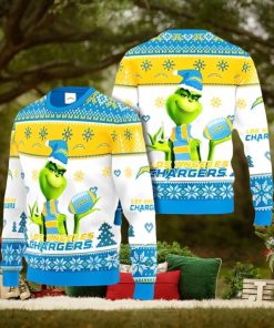 Los Angeles Chargers Grinch Ugly Christmas Sweater Xmas 3D Printed Christmas Sweater Gift