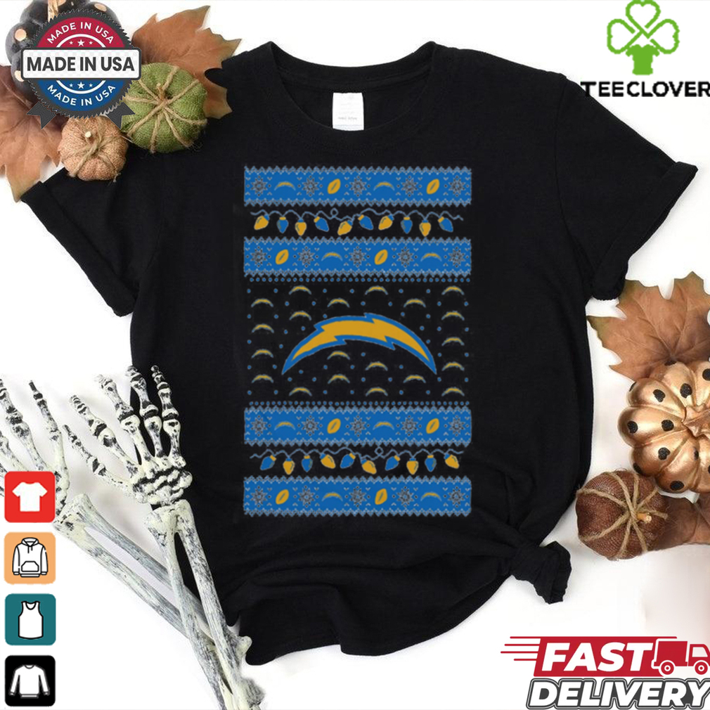 Los Angeles Chargers Holiday Lights Sweater T Shirt Los Angeles Chargers Holiday Lights Sweater T Shirt