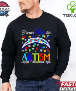 Los Angeles Chargers I wear blue for Autism accept understand love T shirt