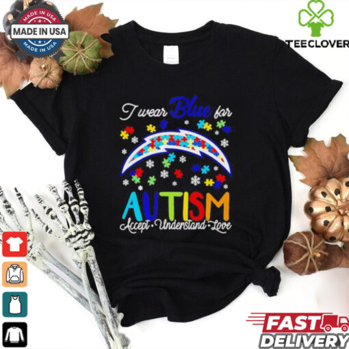 Los Angeles Chargers I wear blue for Autism accept understand love T shirt