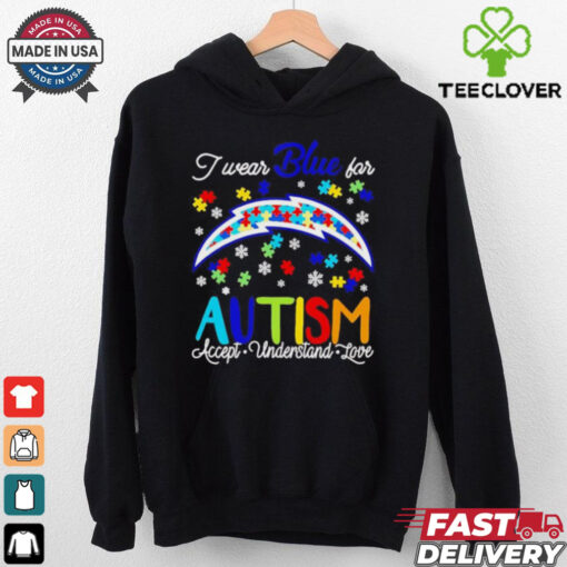 Los Angeles Chargers I wear blue for Autism accept understand love T shirt