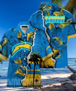 Los Angeles Chargers NFL Flower All Over Print Unisex Hawaiian Shirt