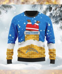 Los Angeles Chargers NFL Football Team Logo Symbol Santa Claus Custom Name Personalized 3D Ugly Christmas Sweater Shirt For Men And Women On Xmas Days