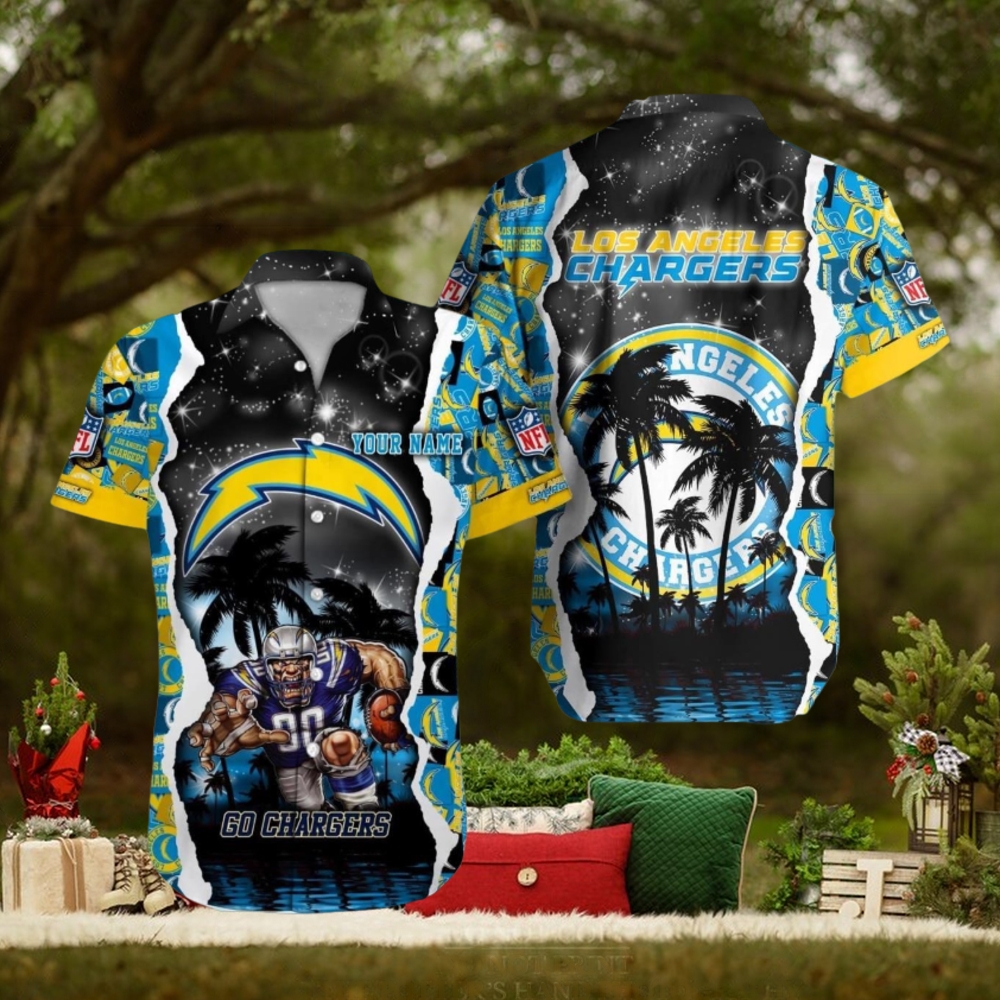 Los Angeles Chargers NFL Hawaiian Shirt Custom Name 3D All Over Printed Hawaii Shirt Los Angeles Chargers NFL Hawaiian Shirt Custom Name 3D All Over Printed Hawaii Shirt