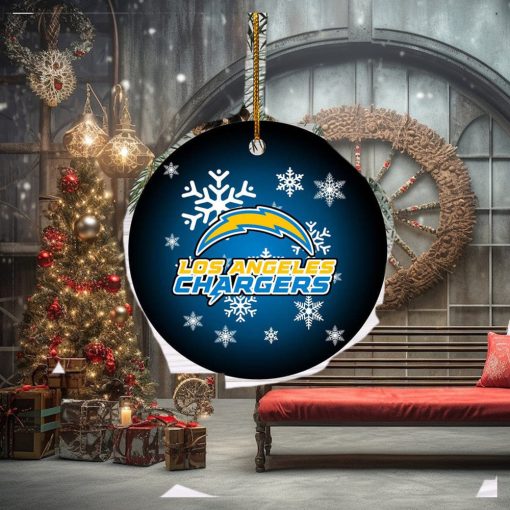 Los Angeles Chargers NFL Merry Christmas Circle Decorations Ornament