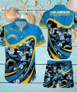 Los Angeles Chargers NFL SAS Tropical Pattern Luau Summer Beach Team Hawaiian Shirt And Short For Mem Women Gift