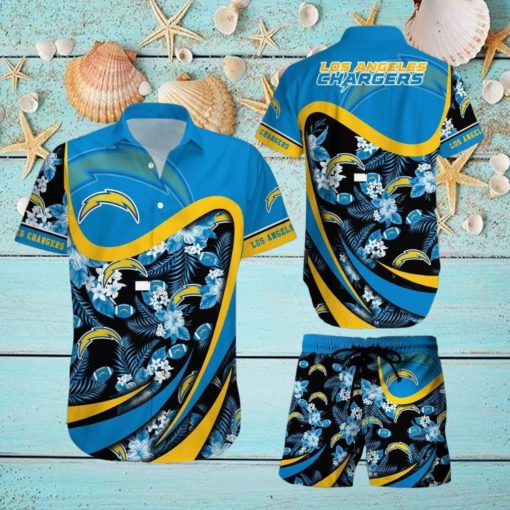 Los Angeles Chargers NFL SAS Tropical Pattern Luau Summer Beach Team Hawaiian Shirt And Short For Mem Women Gift