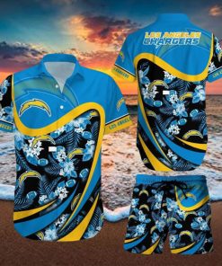 Los Angeles Chargers NFL SAS Tropical Pattern Luau Summer Beach Team Hawaiian Shirt And Short For Mem Women Gift