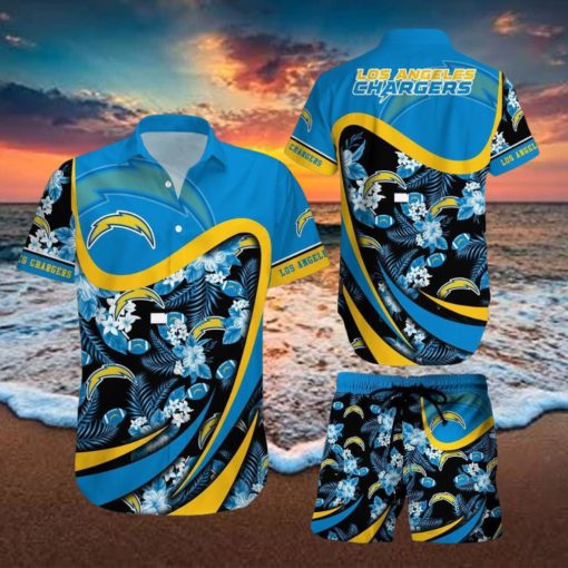 Los Angeles Chargers NFL SAS Tropical Pattern Luau Summer Beach Team Hawaiian Shirt And Short For Mem Women Gift