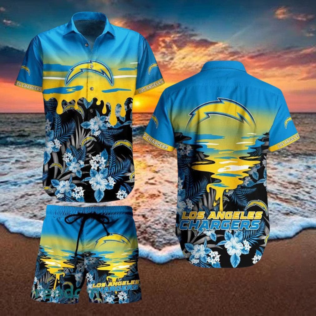 Los Angeles Chargers NFL SAS Tropical Pattern Tropical Summer Beach Team Hawaiian Shirt And Short For Mem Women Gift Los Angeles Chargers NFL SAS Tropical Pattern Tropical Summer Beach Team Hawaiian Shirt And Short For Mem Women Gift