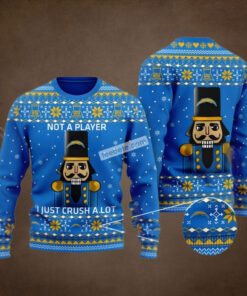 Los Angeles Chargers Not A Player I Just Crush Alot Blue Ugly Sweater Christmas Party
