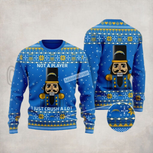 Los Angeles Chargers Not A Player I Just Crush Alot Blue Ugly Sweater Christmas Party