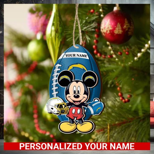 Los Angeles Chargers Personalized Your Name Mickey Mouse And NFL Team Ornament SP161023177ID03