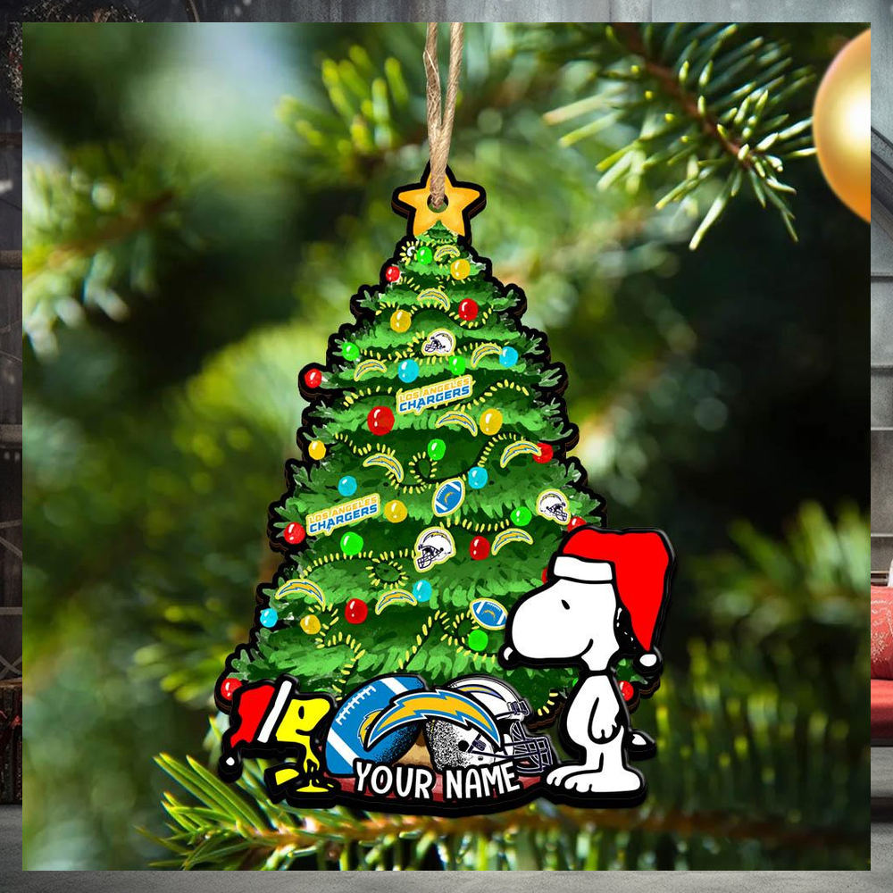 Los Angeles Chargers Personalized Your Name Snoopy And Peanut Ornament Christmas Gifts For NFL Fans SP161023146ID03 Los Angeles Chargers Personalized Your Name Snoopy And Peanut Ornament Christmas Gifts For NFL Fans SP161023146ID03