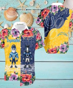 Los Angeles Chargers VS NFL Indianapolis Colts Mascot Luxury 3D Hawaiian Shirt For Summer