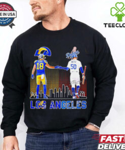 Los Angeles Chargers and Los Angeles Dodgers city skyline shirt