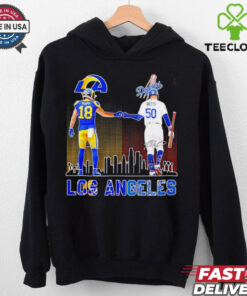 Los Angeles Chargers and Los Angeles Dodgers city skyline shirt