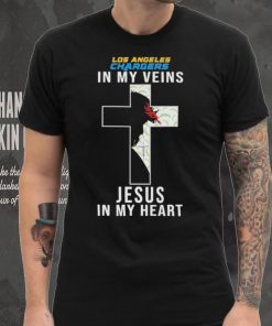 Los Angeles Chargers in My Veins Jesus in My Heart 2024 Shirt