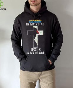 Los Angeles Chargers in My Veins Jesus in My Heart 2024 Shirt