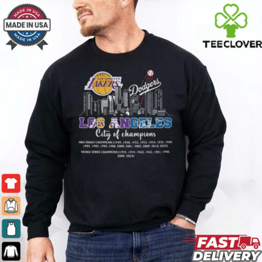 Los Angeles City Of Champions Los Angeles Lakers X Los Angeles Dodgers Shirt