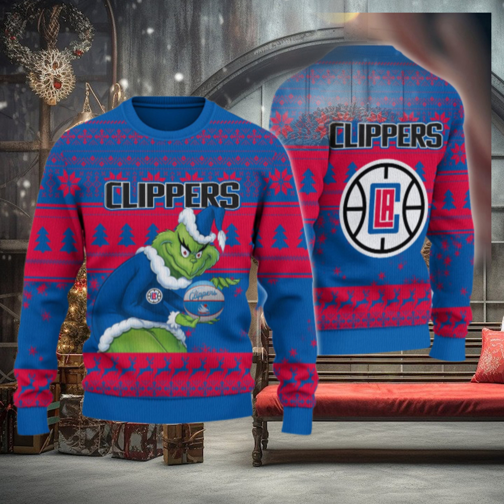 Los Angeles Clippers Grinch Christmas Ugly Sweater Los Angeles Clippers Grinch Christmas Ugly Sweater