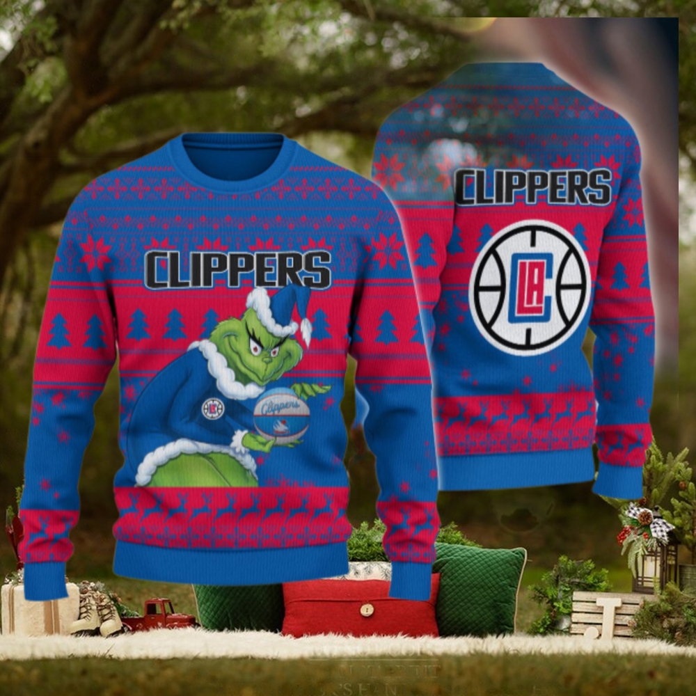 Los Angeles Clippers Grinch Christmas Ugly Sweater Los Angeles Clippers Grinch Christmas Ugly Sweater