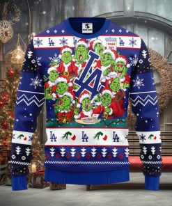Los Angeles Dodgers 12 Grinch Xmas Day Christmas Ugly Sweater