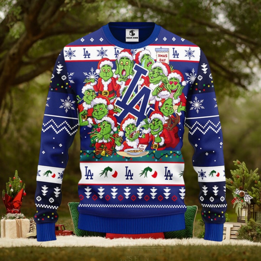 Los Angeles Dodgers 12 Grinch Xmas Day Christmas Ugly Sweater Los Angeles Dodgers 12 Grinch Xmas Day Christmas Ugly Sweater