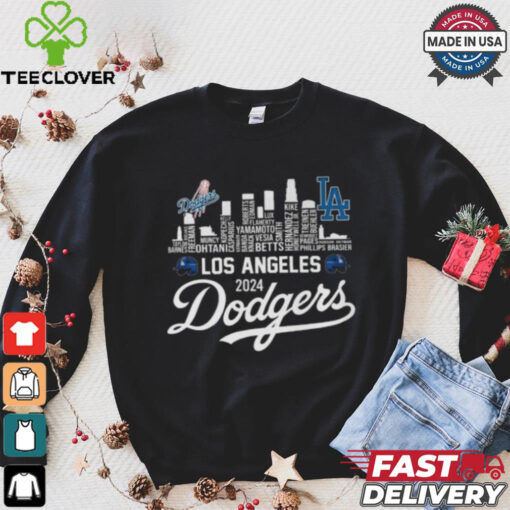 Los Angeles Dodgers 2024 Champions Skyline Of LA City T Shirt