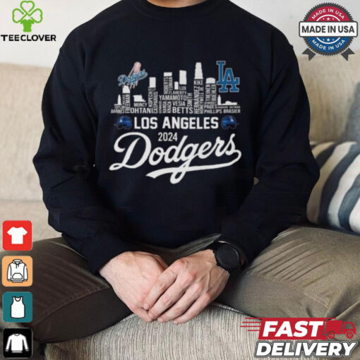 Los Angeles Dodgers 2024 Champions Skyline Of LA City T Shirt