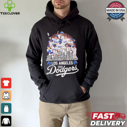 Los Angeles Dodgers 2024 National League Champions city skyline players names hoodie, sweater, longsleeve, shirt v-neck, t-shirt