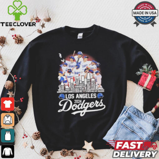 Los Angeles Dodgers 2024 National League Champions city skyline players names hoodie, sweater, longsleeve, shirt v-neck, t-shirt