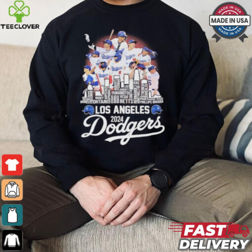 Los Angeles Dodgers 2024 National League Champions city skyline players names hoodie, sweater, longsleeve, shirt v-neck, t-shirt