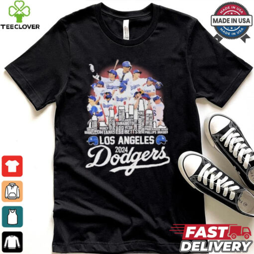 Los Angeles Dodgers 2024 National League Champions city skyline players names hoodie, sweater, longsleeve, shirt v-neck, t-shirt