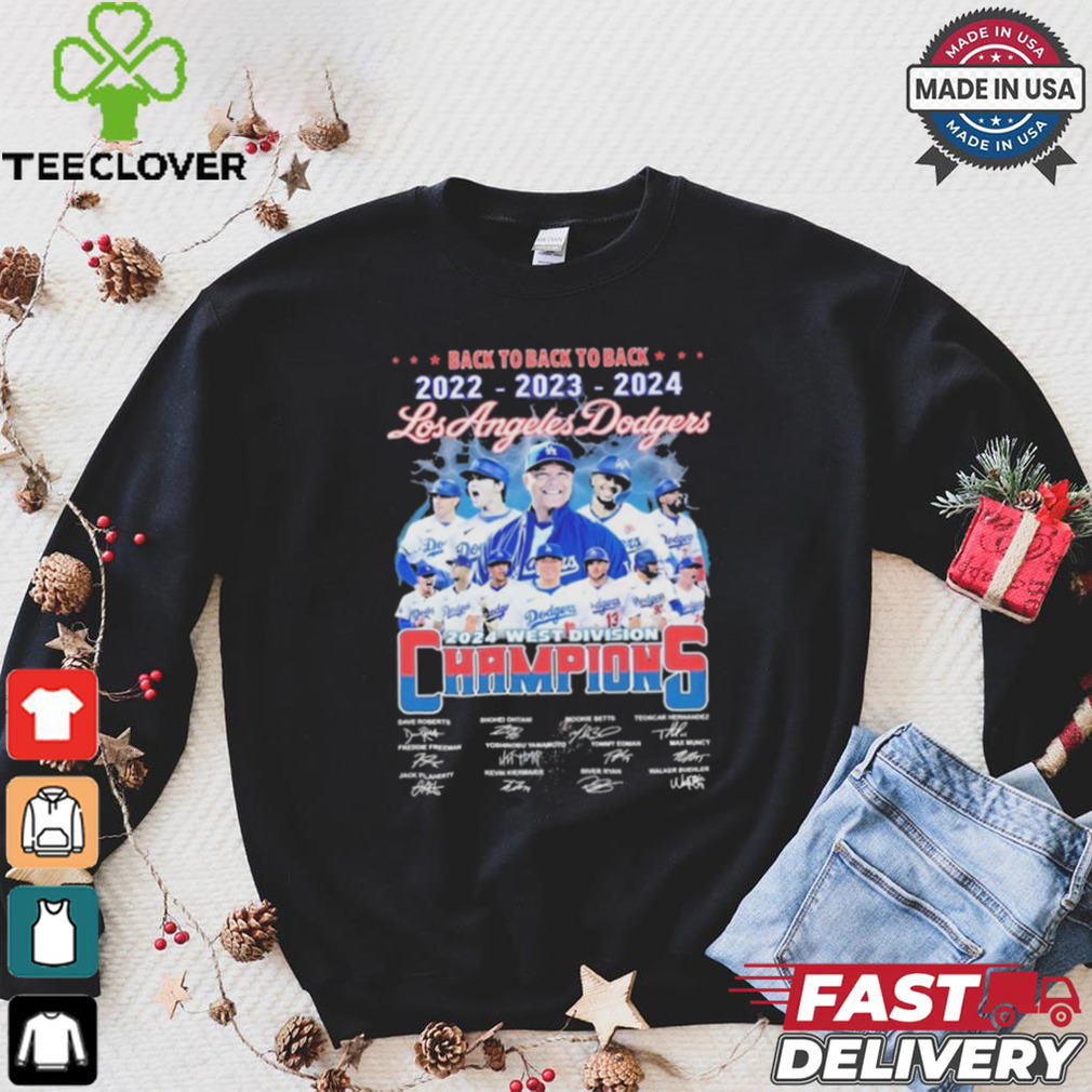 Los Angeles Dodgers 2024 West Division Champs Back To Back To Back T Shirt Los Angeles Dodgers 2024 West Division Champs Back To Back To Back T Shirt