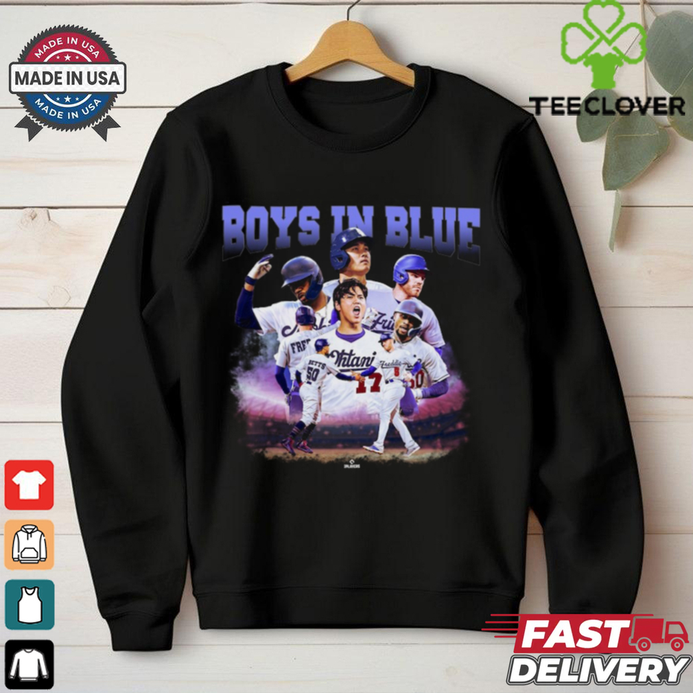 Los Angeles Dodgers 2024 World Series Champions Boys In Blue Player Graphic T Shirt Los Angeles Dodgers 2024 World Series Champions Boys In Blue Player Graphic T Shirt