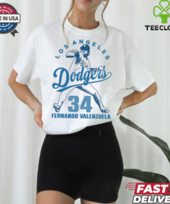 Los Angeles Dodgers 34 Fernando Valenzuela Baseball T Shirt