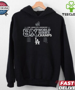 Los Angeles Dodgers 8 Time World Series Champions Logo T Shirt 1 Los Angeles Dodgers 8 Time World Series Champions Logo T Shirt