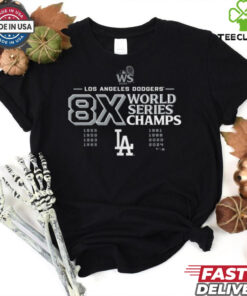 Los Angeles Dodgers 8 Time World Series Champions Logo T Shirt 2 Los Angeles Dodgers 8 Time World Series Champions Logo T Shirt