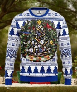 Los Angeles Dodgers Baseball Wreath Ugly Christmas Sweater
