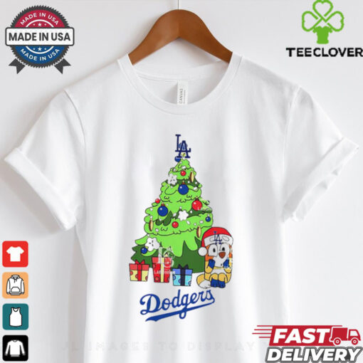 Los Angeles Dodgers Bluey Chilli Christmas Tree shirt