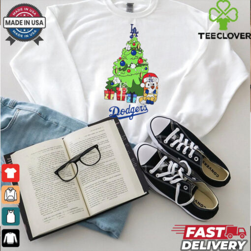 Los Angeles Dodgers Bluey Chilli Christmas Tree shirt