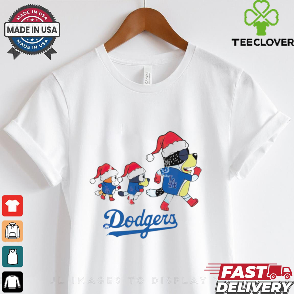 Los Angeles Dodgers Bluey Family Christmas shirt Los Angeles Dodgers Bluey Family Christmas shirt