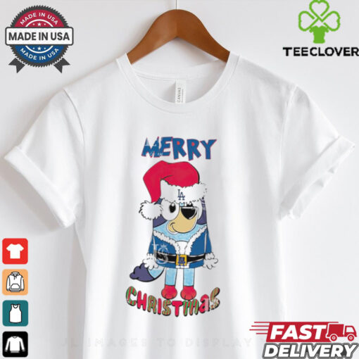 Los Angeles Dodgers Bluey Merry Christmas Bluey Santa Claus shirt
