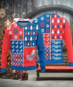 Los Angeles Dodgers Christmas Pine Trees Sweater