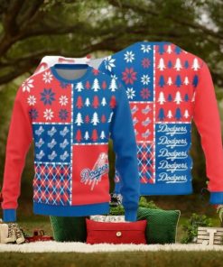 Los Angeles Dodgers Christmas Pine Trees Sweater